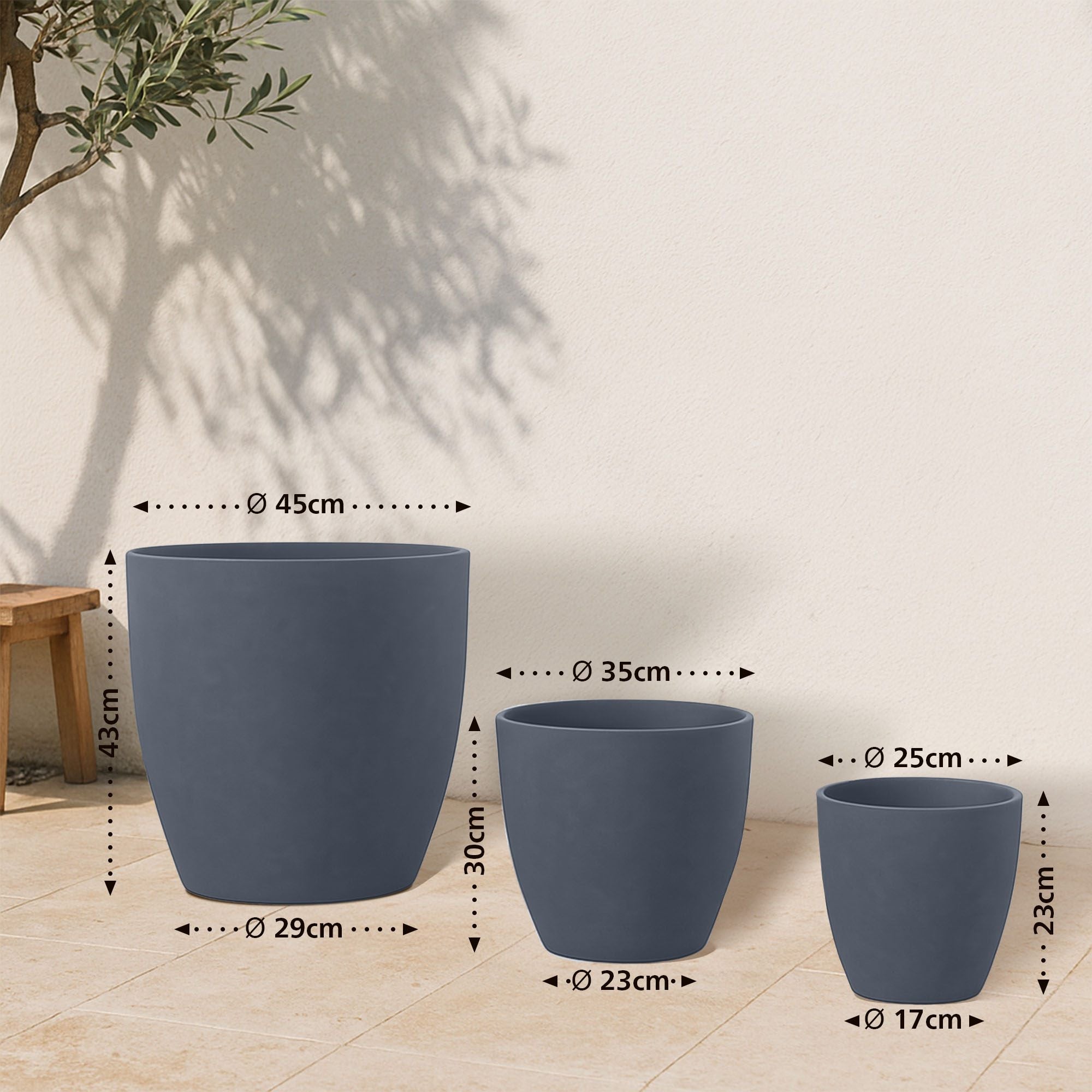 Auroa Pflanzkübel 3er Set