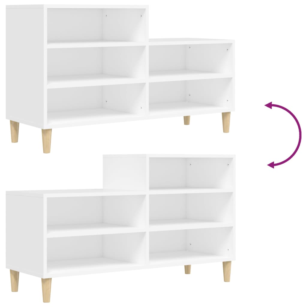 Schuhregal 102X36X60 Cm Holzwerkstoff Weiß