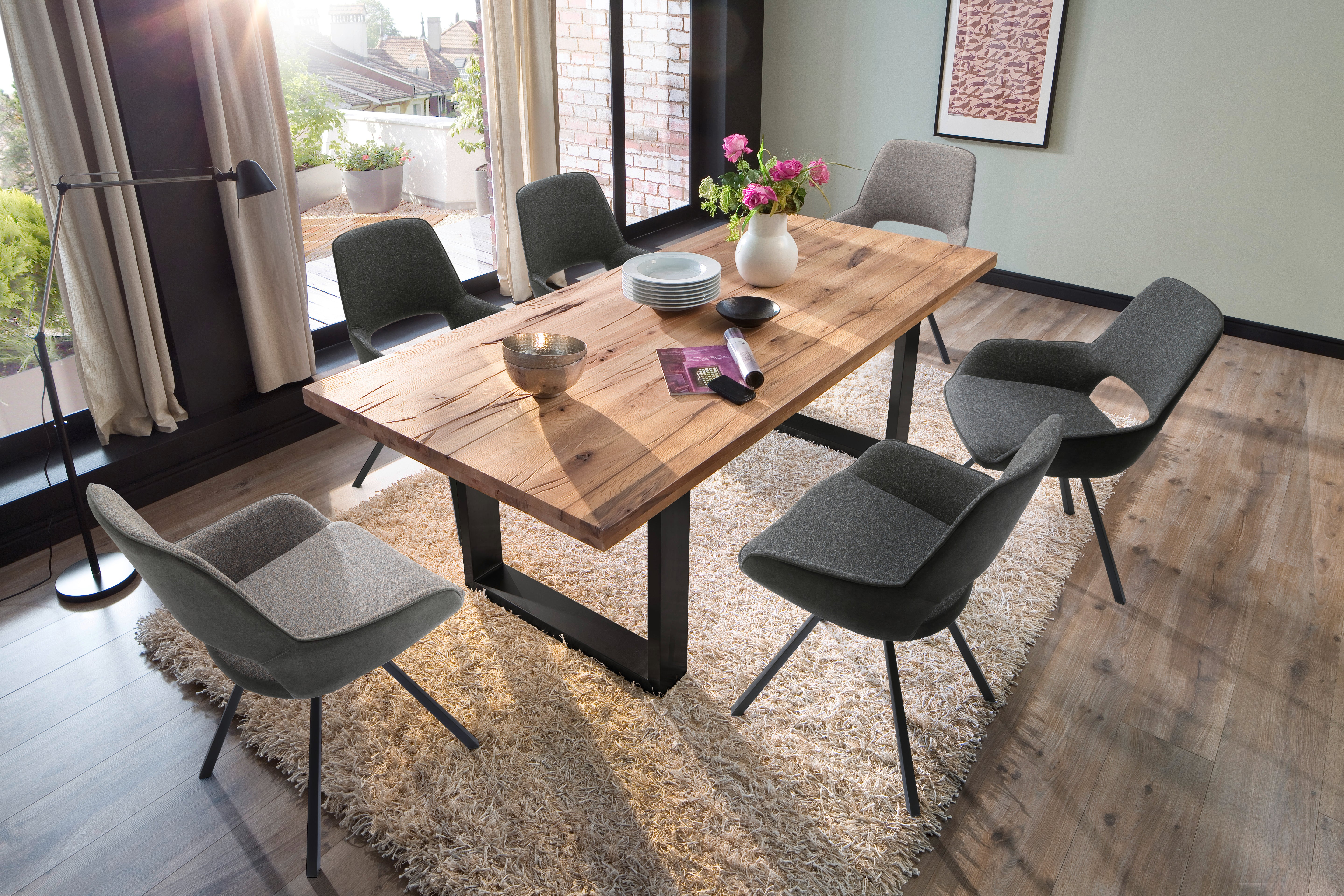 PARANA 4-Fuß Stuhl mit Armlehnen - 2er Set