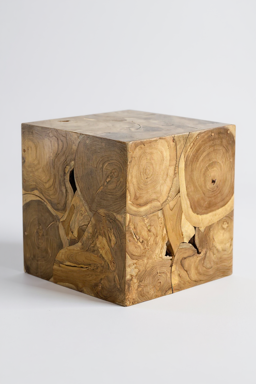 Teaka Beistelltisch - Holzmosaik