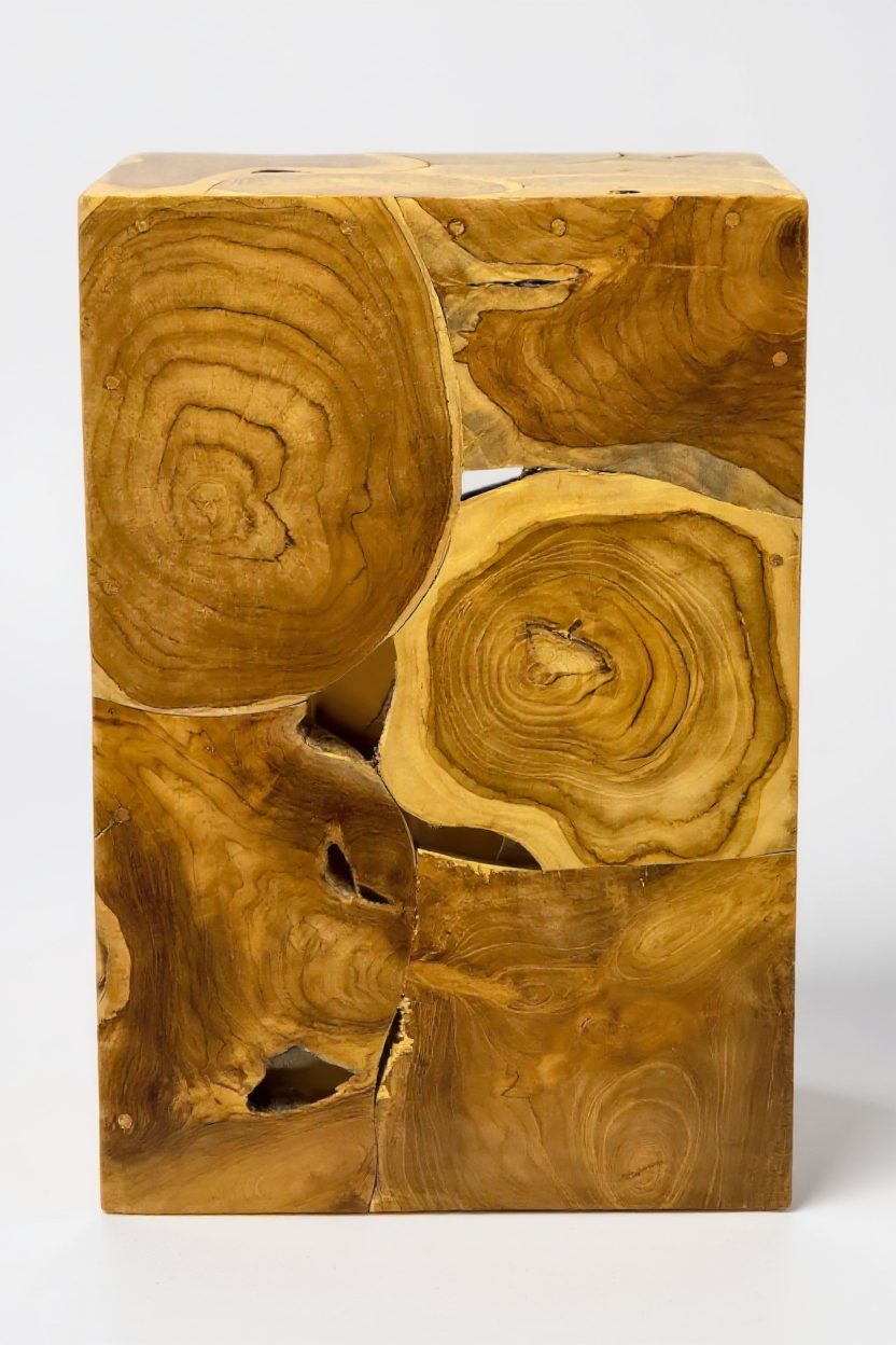 Teaka Beistelltisch - Holzmosaik