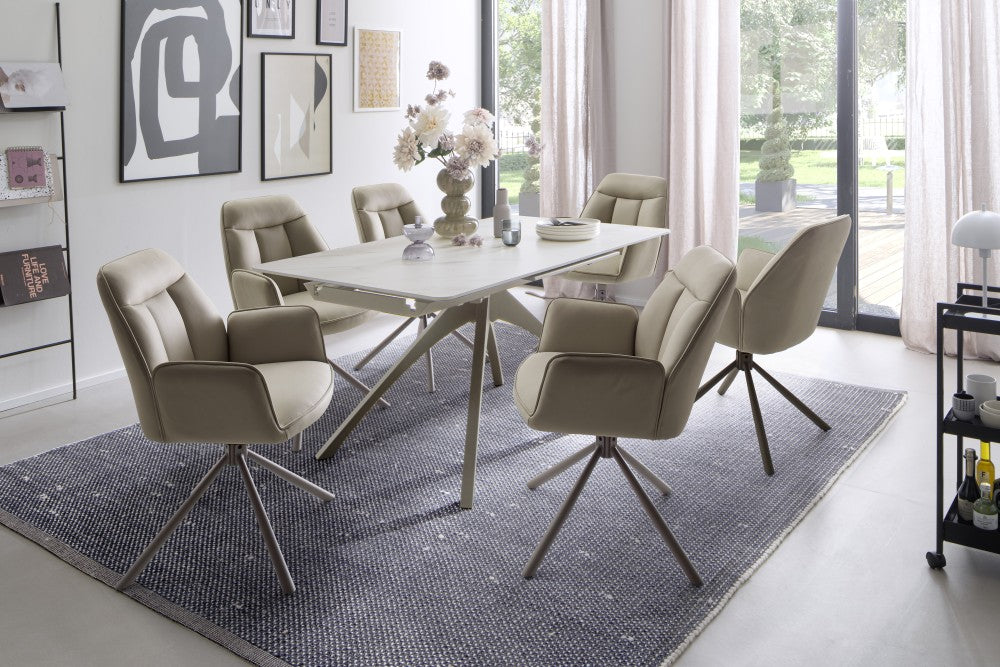 RAFAELA 4-Fuß Stuhl mit Armlehnen - 2er Set