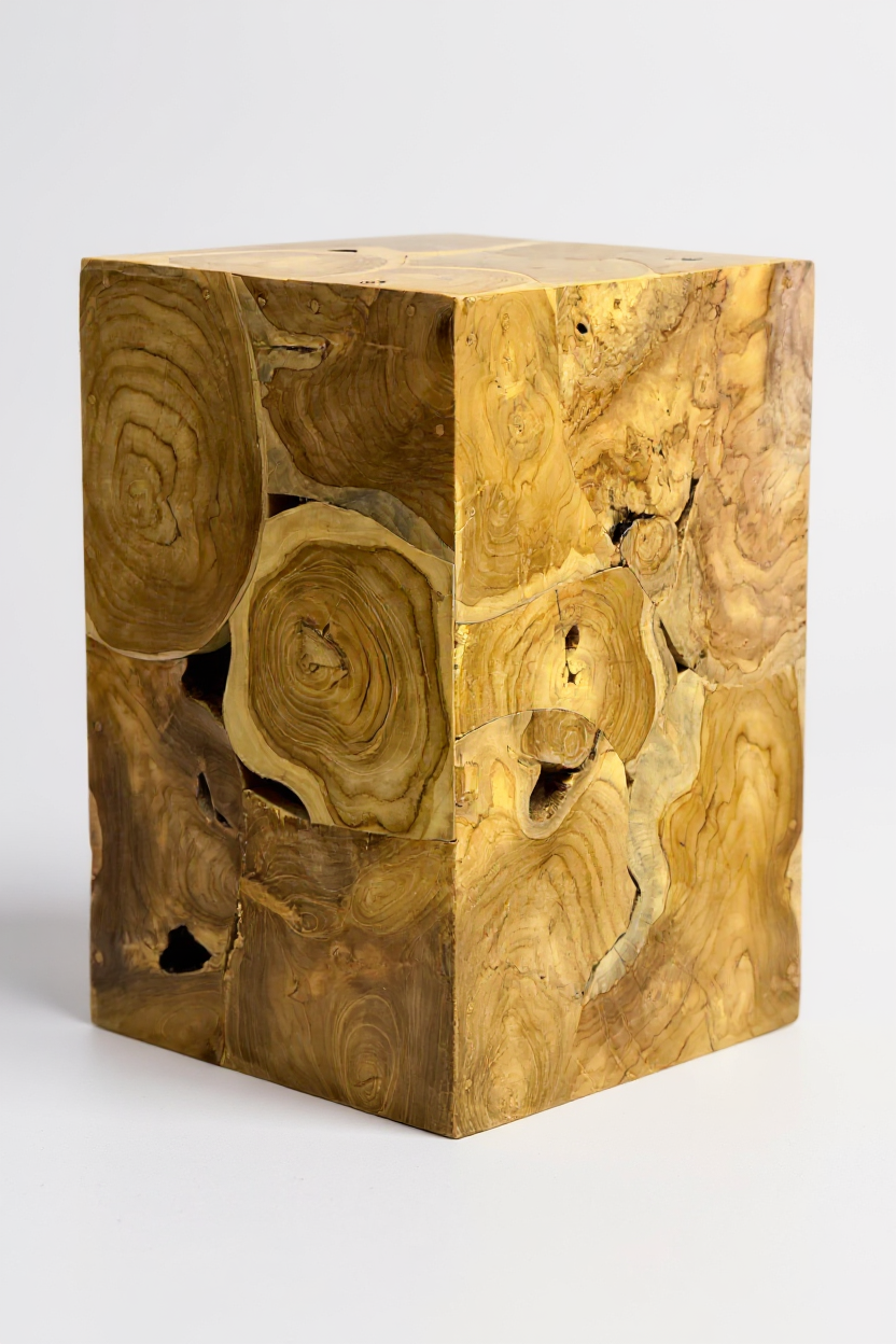 Teaka Beistelltisch - Holzmosaik