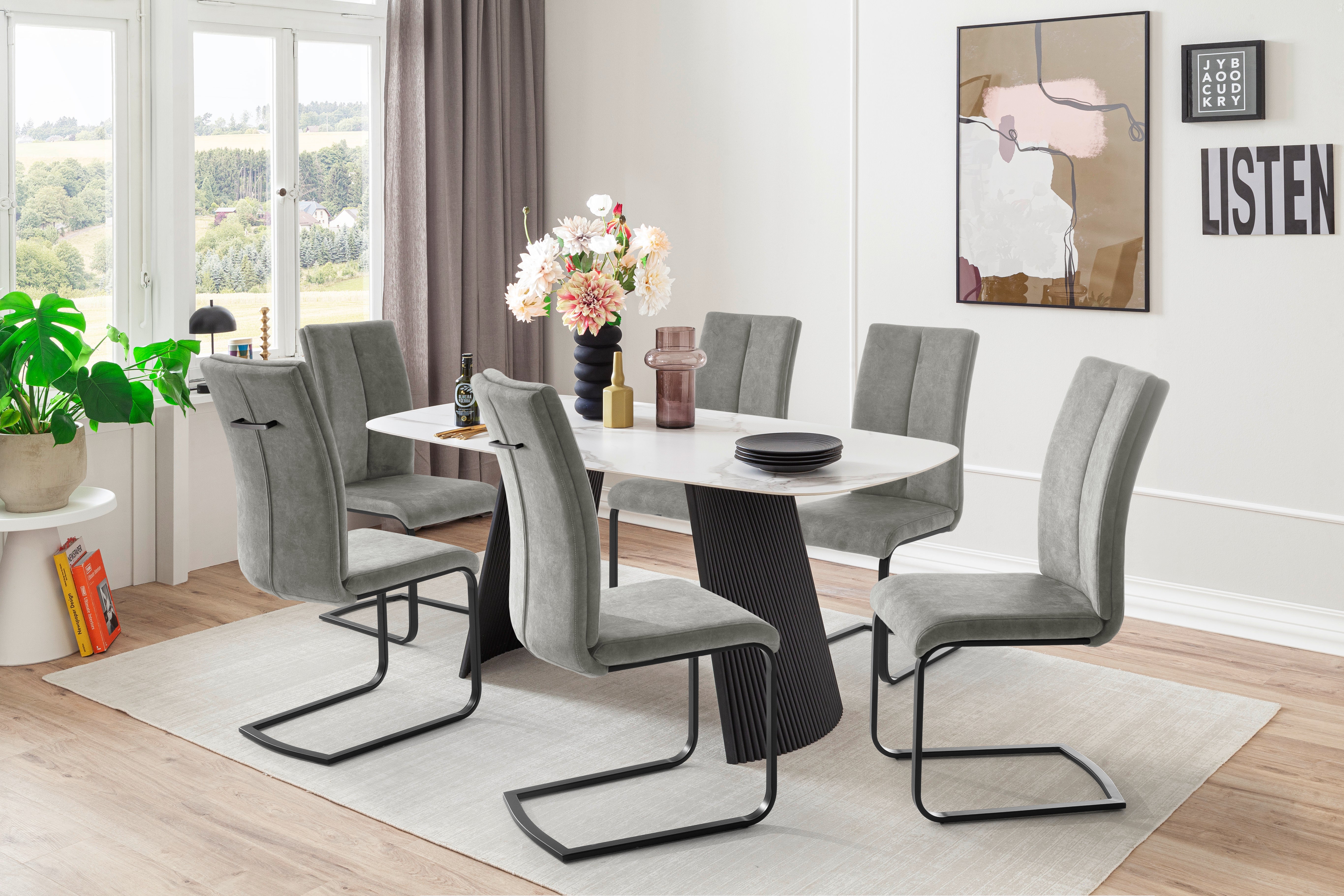 HUDSON Schwinstuhl mit Griff - 4er Set